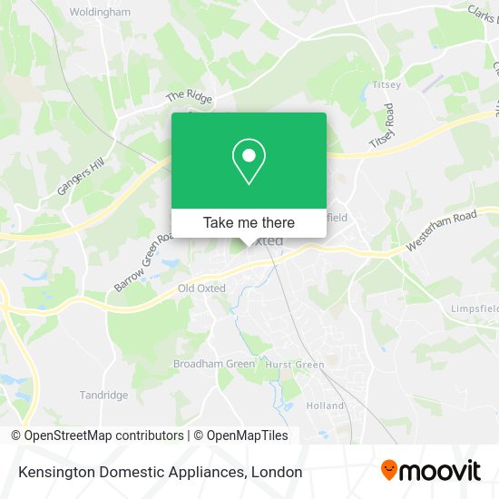 How to get to Kensington Domestic Appliances in Oxted by bus or train?