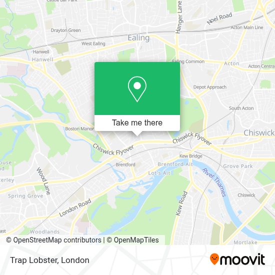 How to get to Trap Lobster in Brentford by bus, train or Tube?