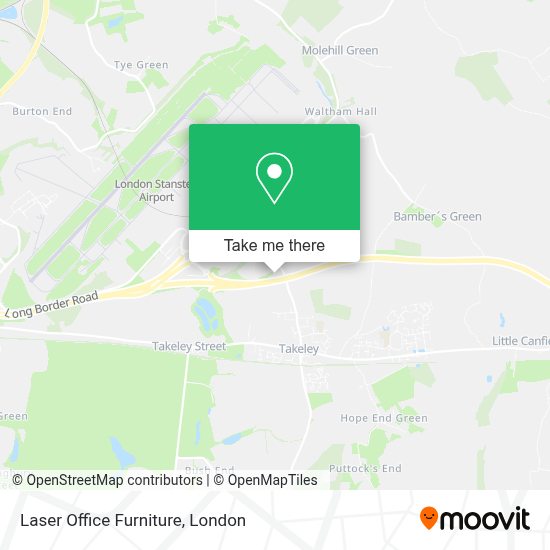 How to get to Laser Office Furniture in Stansted by bus or train?
