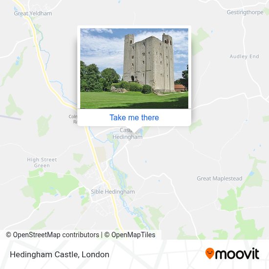 How to get to Hedingham Castle in Braintree by bus?