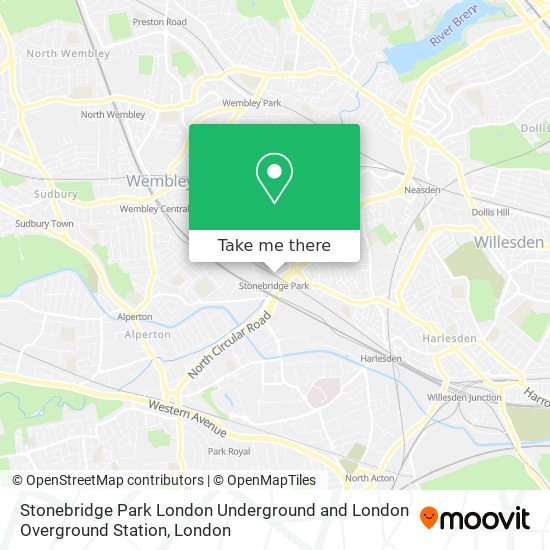 Stonebridge Park London Underground and London Overground Station map