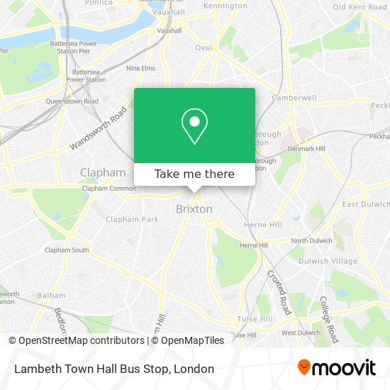 Lambeth Town Hall Bus Stop map