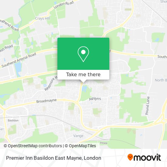 Premier Inn Basildon East Mayne map