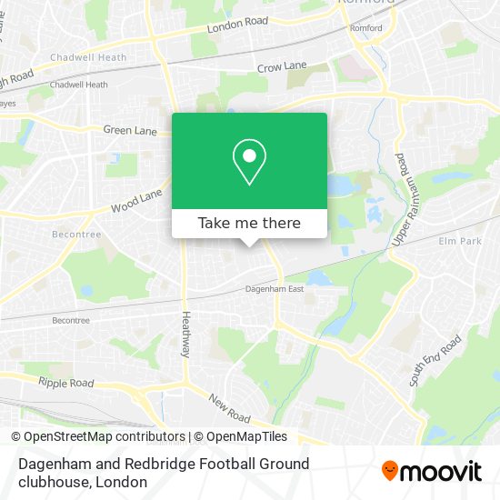 Dagenham and Redbridge Football Ground clubhouse map