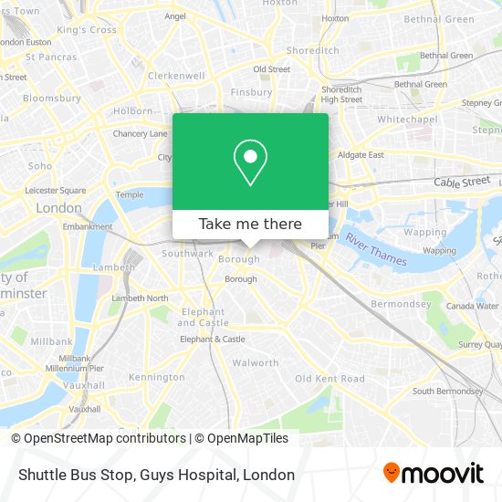 Shuttle Bus Stop, Guys Hospital map