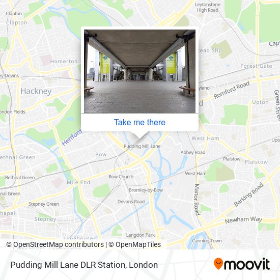 Pudding Mill Lane DLR Station map