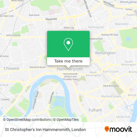 St Christopher's Inn Hammersmith map