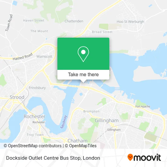 Dockside Outlet Centre Bus Stop map