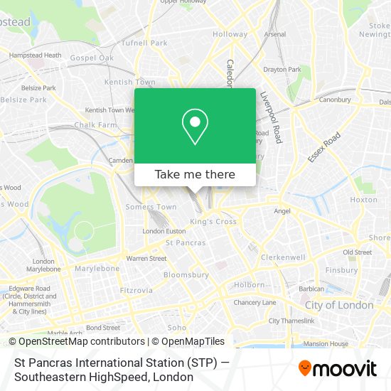 St Pancras International Station (STP) — Southeastern HighSpeed map
