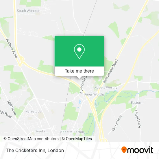 The Cricketers Inn map