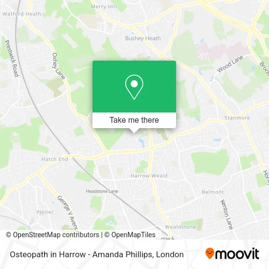 Osteopath in Harrow - Amanda Phillips map