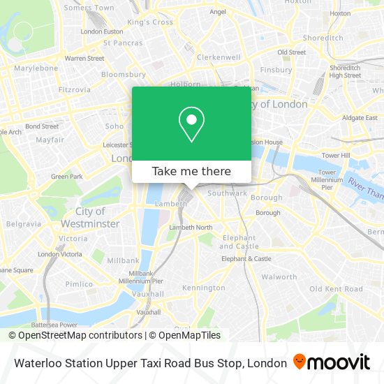 Waterloo Station Upper Taxi Road Bus Stop map
