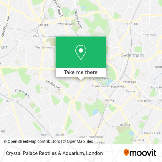 Crystal Palace Reptiles & Aquarium map