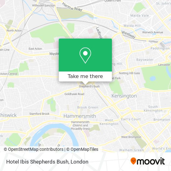 Hotel Ibis Shepherds Bush map