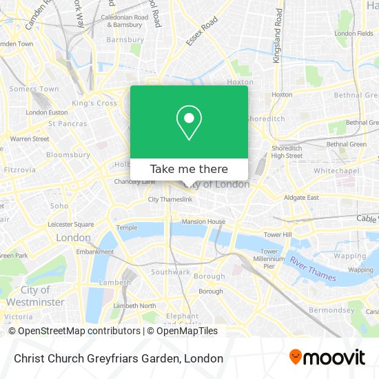 Christ Church Greyfriars Garden map