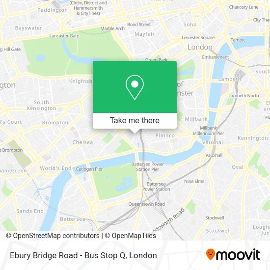 Ebury Bridge Road - Bus Stop Q map