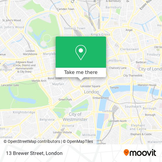 13 Brewer Street map