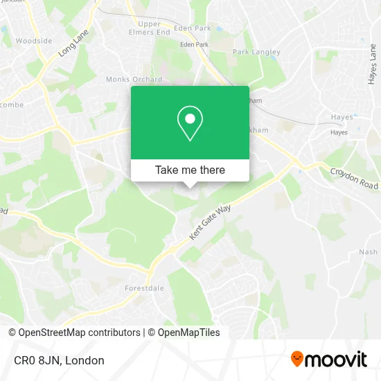 How to Get to CR0 8JN in Spring Park by Bus or Train?