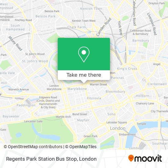 Regents Park Station Bus Stop map
