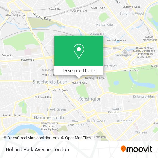 Holland Park Avenue map