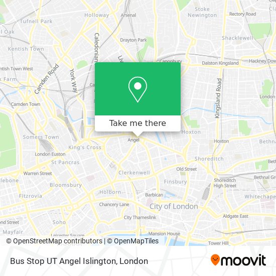 Bus Stop UT Angel Islington map