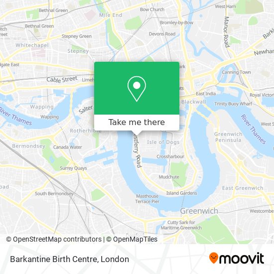 Barkantine Birth Centre map
