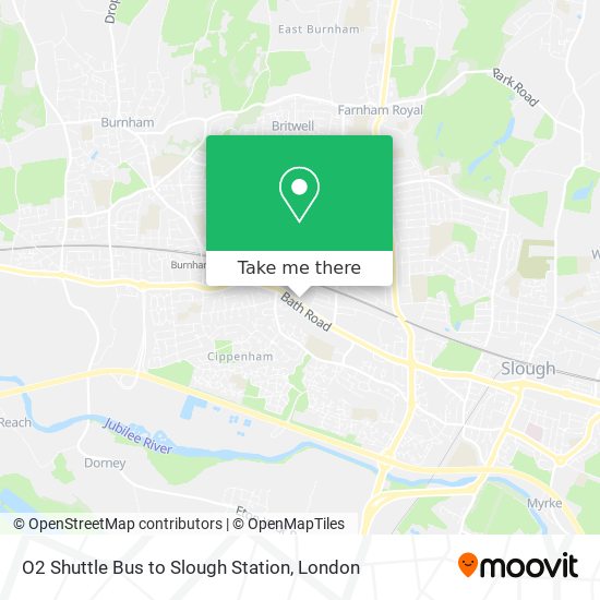 O2 Shuttle Bus to Slough Station map