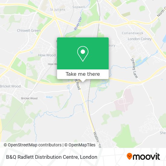 B&Q Radlett Distribution Centre map