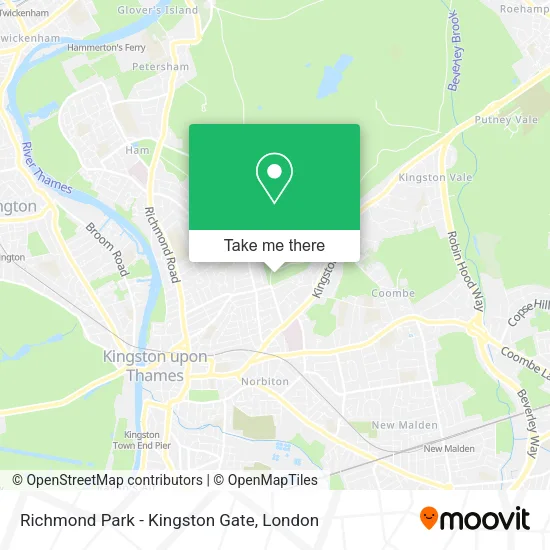 Richmond Park - Kingston Gate map