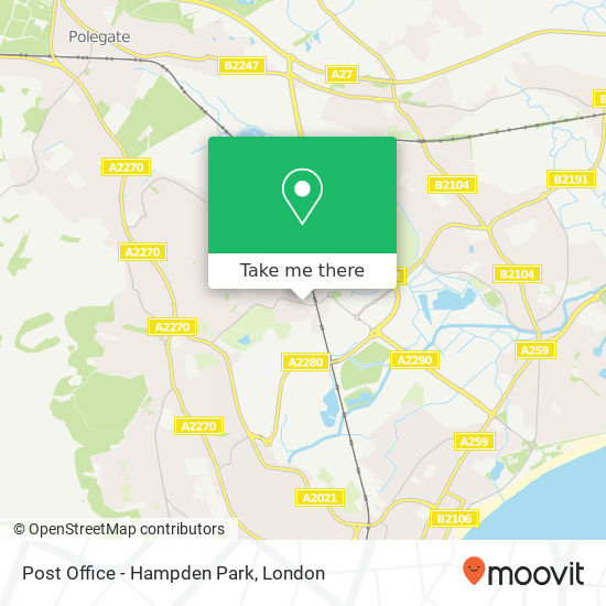 Post Office - Hampden Park map