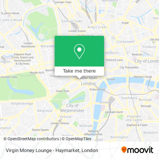 Virgin Money Lounge - Haymarket map