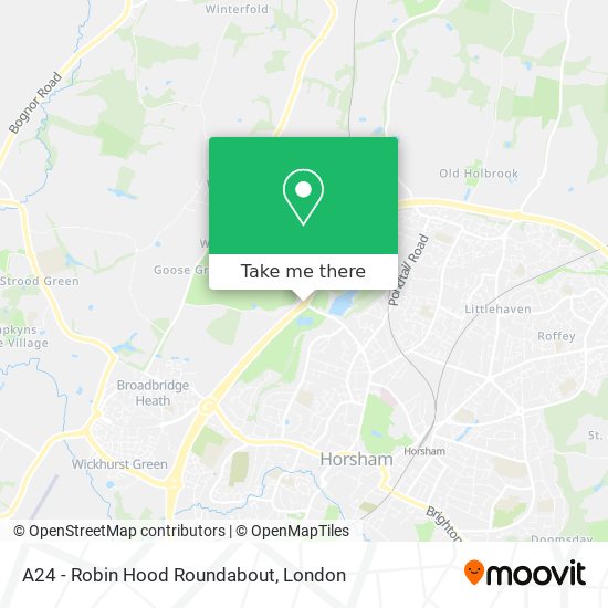 A24 - Robin Hood Roundabout map