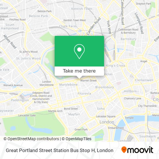 Great Portland Street Station Bus Stop H map