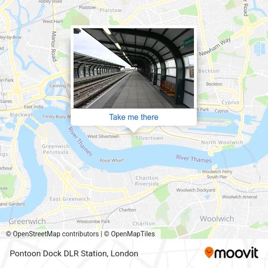 Pontoon Dock DLR Station map