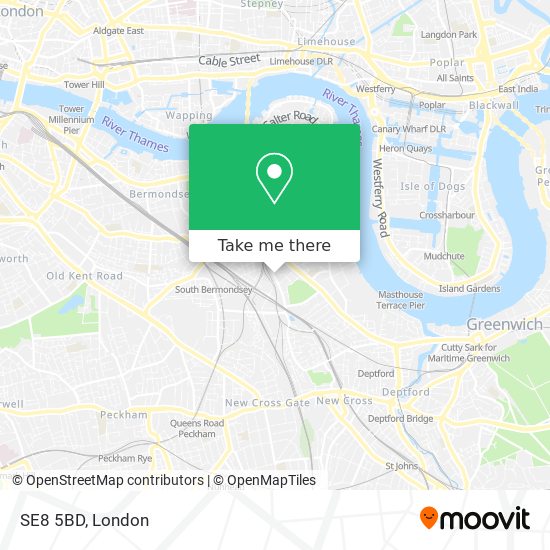 SE8 5BD map
