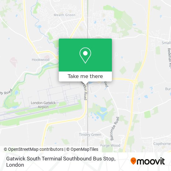 Gatwick South Terminal Southbound Bus Stop map
