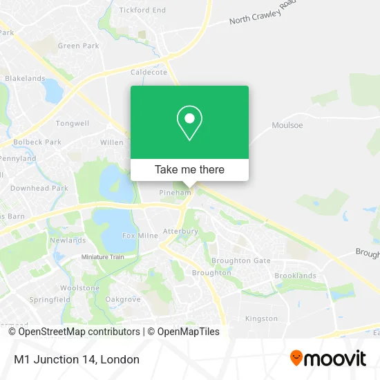 M1 Junction 14 map