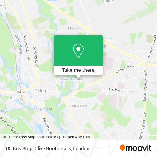 U5 Bus Stop, Clive Booth Halls map