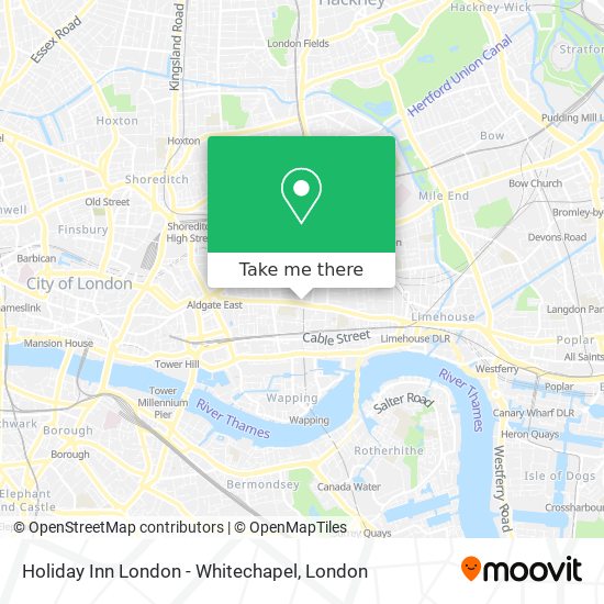 Holiday Inn London - Whitechapel map