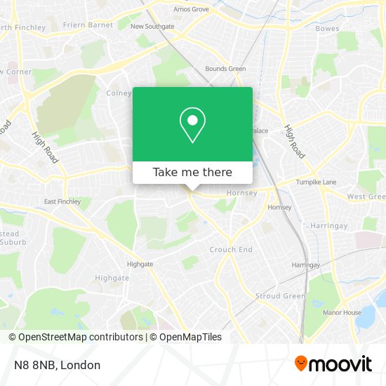 N8 8NB map