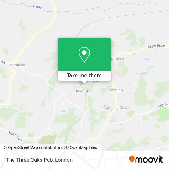 The Three Oaks Pub map
