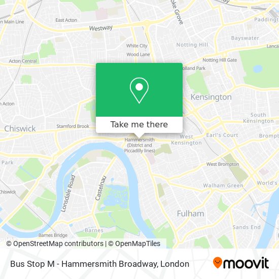 Bus Stop M - Hammersmith Broadway map