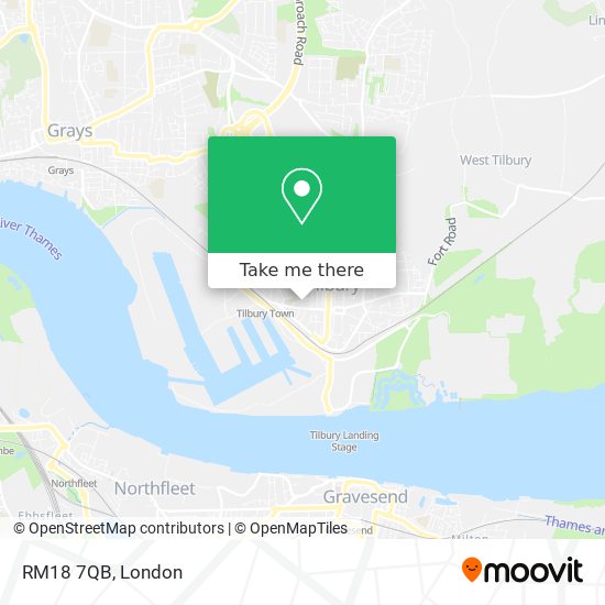RM18 7QB map
