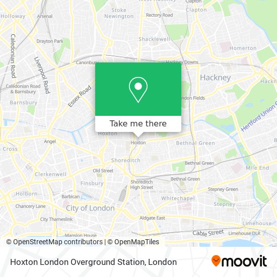 Hoxton London Overground Station map