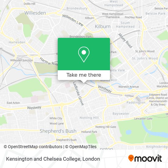 Kensington and Chelsea College map