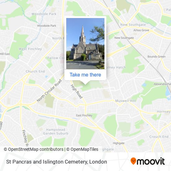 St Pancras and Islington Cemetery map