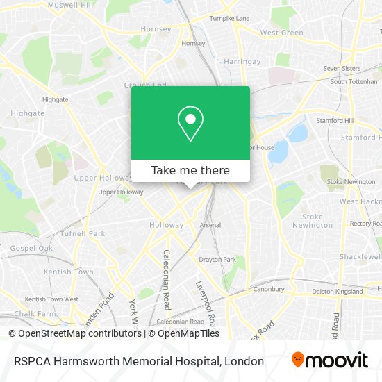 RSPCA Harmsworth Memorial Hospital map