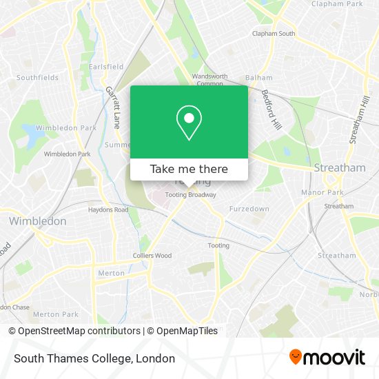 South Thames College map