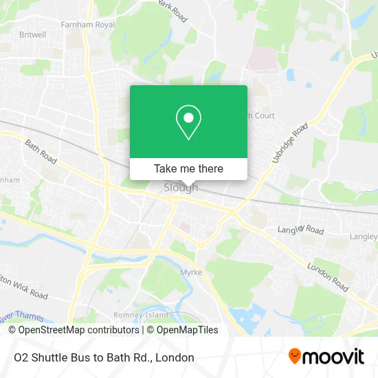 O2 Shuttle Bus to Bath Rd. map