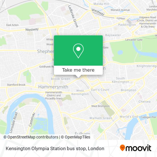 Kensington Olympia  Station bus stop map